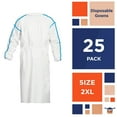 thumbnail image 2 of White Microporous Isolation Gowns, 50 GSM Waterproof PPE, 25 Count, 2XL, 2 of 7