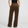 thumbnail image 5 of Abomasnow Women's Velvet Pants Casual Wide Leg Straight Pants Drawstring Elastic Waist Athletic Pants with Pockets S-2XL, 5 of 7