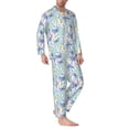 thumbnail image 2 of Fotbe Colorful Butterfly Pattern Long Sleeve Pajama Set for Men,Sleepwear Set,2-piece Loungewear Set,Soft PJs Comfy Nightwear with Pockets-Medium, 2 of 7