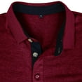 thumbnail image 5 of FhsagQ Men's Shirts Mens Shirts Trunks Comfortsoft Male Summer and Spring Solid Color Lapel Short Sleeve Button Neck Striped Oversized Shirt Top Mens Shirts Trunks Super Fit Mens Shirts Silk Wine L, 5 of 5