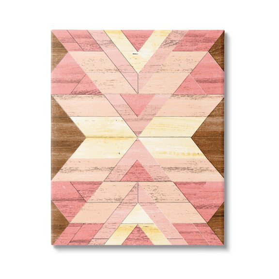 Desert Sunset Pink Shapes Abstract Graphic Art Gallery Wrapped Canvas Print Wall Art