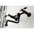 thumbnail image 3 of Kingston Brass KS1210TAL Tudor Double-Handle Wall Mount Bathroom Faucet, Matte Black, 3 of 8