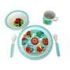 CUL Distributors Culina 5 Piece Kids Bamboo Fiber Jungle Animals Dinnerware Set
