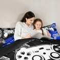 thumbnail image 4 of Feelyou Game Console Player Twin Bedding Sets 7-Piece, Blue Gamer Gamepad Bedding Comforter Set, Teens Kids Boys Girls Reversible Sheet Sets, Ultra Soft Bedroom Decor, 4 of 7