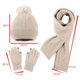 thumbnail image 3 of Sombreros para mujer y hombre, gorro de punto, bufanda cálida, guantes, jersey grueso de tres piezas, gorro para mujer., 3 of 3