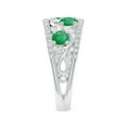 thumbnail image 3 of Angara Natural 0.96 Ct. Emerald with Diamond Non Eternity Wedding Band in 14K White Gold for Women (Ring Size: 12), 3 of 9