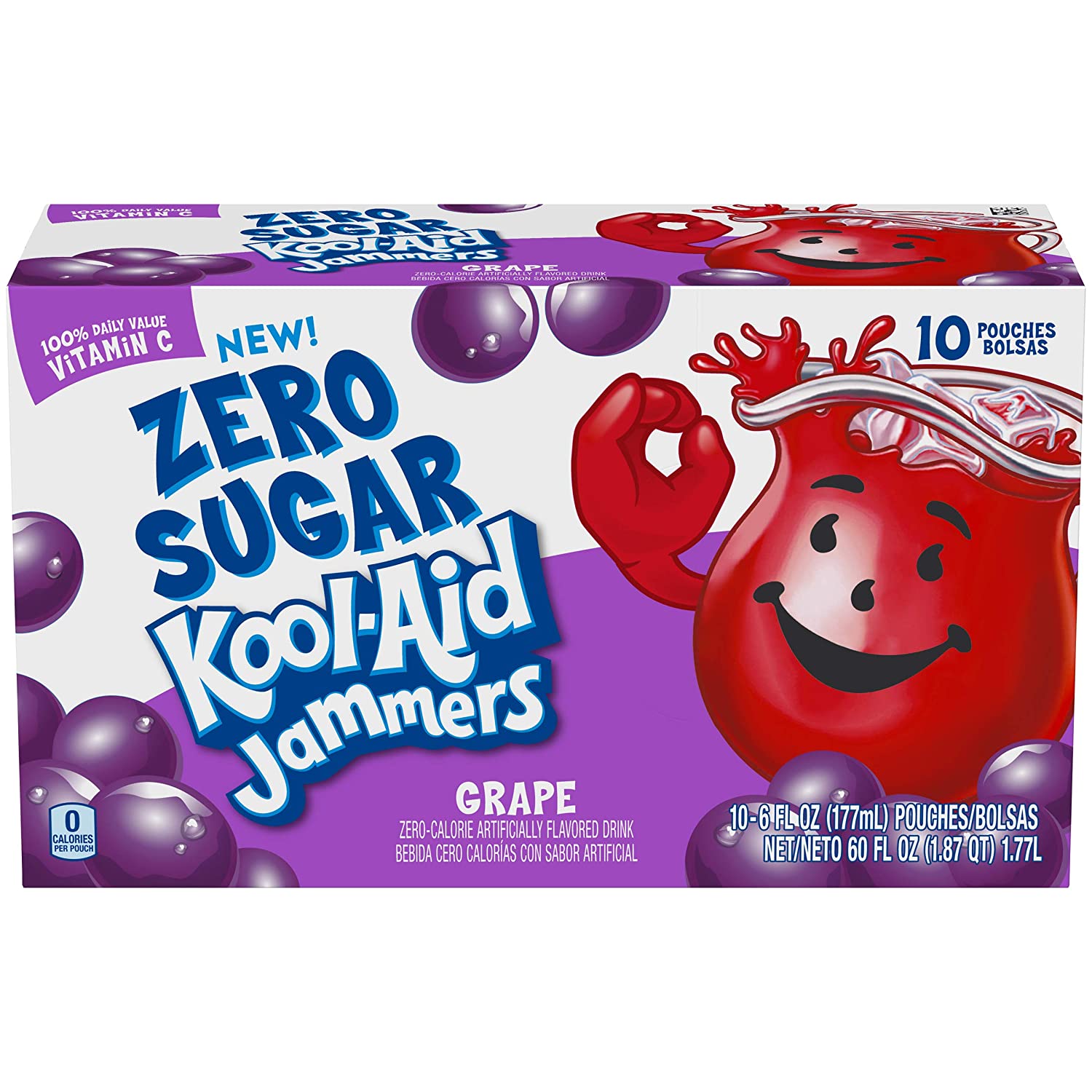 Kool Aid Jammers Grape Juice Pouches (6 oz Pouches, 4 Packs of 10