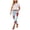 Blue, variant on OJSFQUFP Women’s Floral Print Wide Leg Cropped Jeans High Waisted Faux Casual Pants