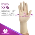 thumbnail image 2 of Dynarex Sterile Disposable Latex Surgical Gloves, Powder-Free, Sterilely Packaged in Pairs, Healthcare, Veterinary Clinic, and Cleaning Use, Bisque Color, Size 7.5, 1 Case of 200 Pairs of Gloves, 2 of 7