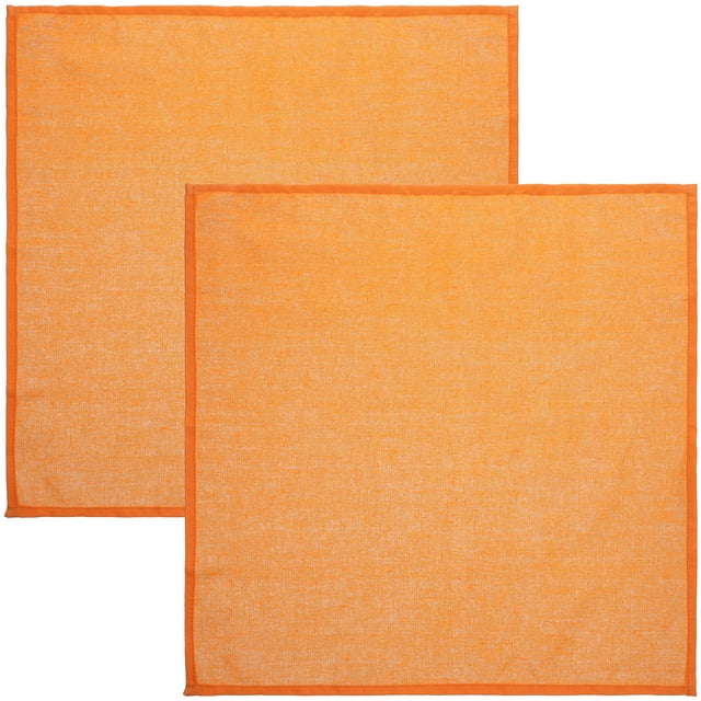 Miangastore Rustic Cloth Napkin Orange Cotton Linen 2Set 15.7x15.7x0.08in