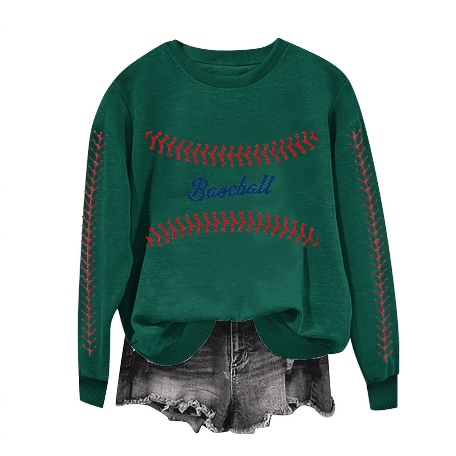 Game Day Baseball Sweatshirt for Women Long Sleeve Pullover Tops Casual Loose Crewneck Funny Baseball Mom Tunic Blouse