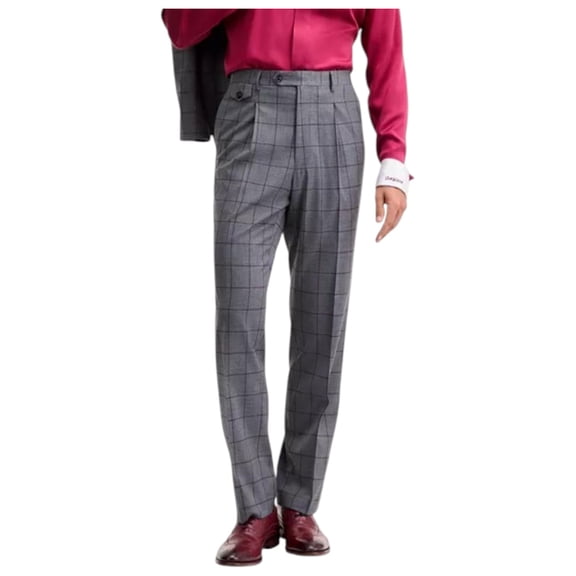 Tayion Mens Classic fit Dress Pants 32 / 32 Mid Grey Plaid