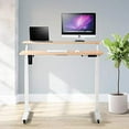 thumbnail image 3 of UNICOO® 2 Tier Electric Height Adjustable Standing Desk with Wheels, Electric Mobile Standing Workstation, Sit Stand Desk Home Office Desk Whole-Piece Desk Board 48 * 24 in (KT1002-LW) 2Tier, 3 of 8