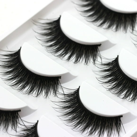 mtvxesu False Lashes 5 Pairs Thick False Fake Eyelashes Eye Lashes Makeup Extension Sale