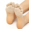 thumbnail image 1 of Women Invisible Yoga Sport Non Slip Toe Socks Half Grip Heel Five Finger Socks, 1 of 3