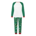 thumbnail image 4 of Inevnen Christmas Family Pajamas Matching Set, Tree Print Long Sleeve Top with Stars Print Pants, 4 of 6