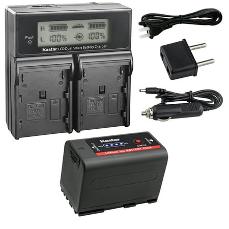 Kastar 1-Pack BP-950GPro Battery and AC LCD Dual Fast Charger Compatible with Canon GL1 GL-1 DM-GL1 GL2 GL-2 DM-GL2 MV1 MV10 MV10i MV20 MV20i MV100 MV100i MV200 MV200i Optura Optura Pi Ultura Camera