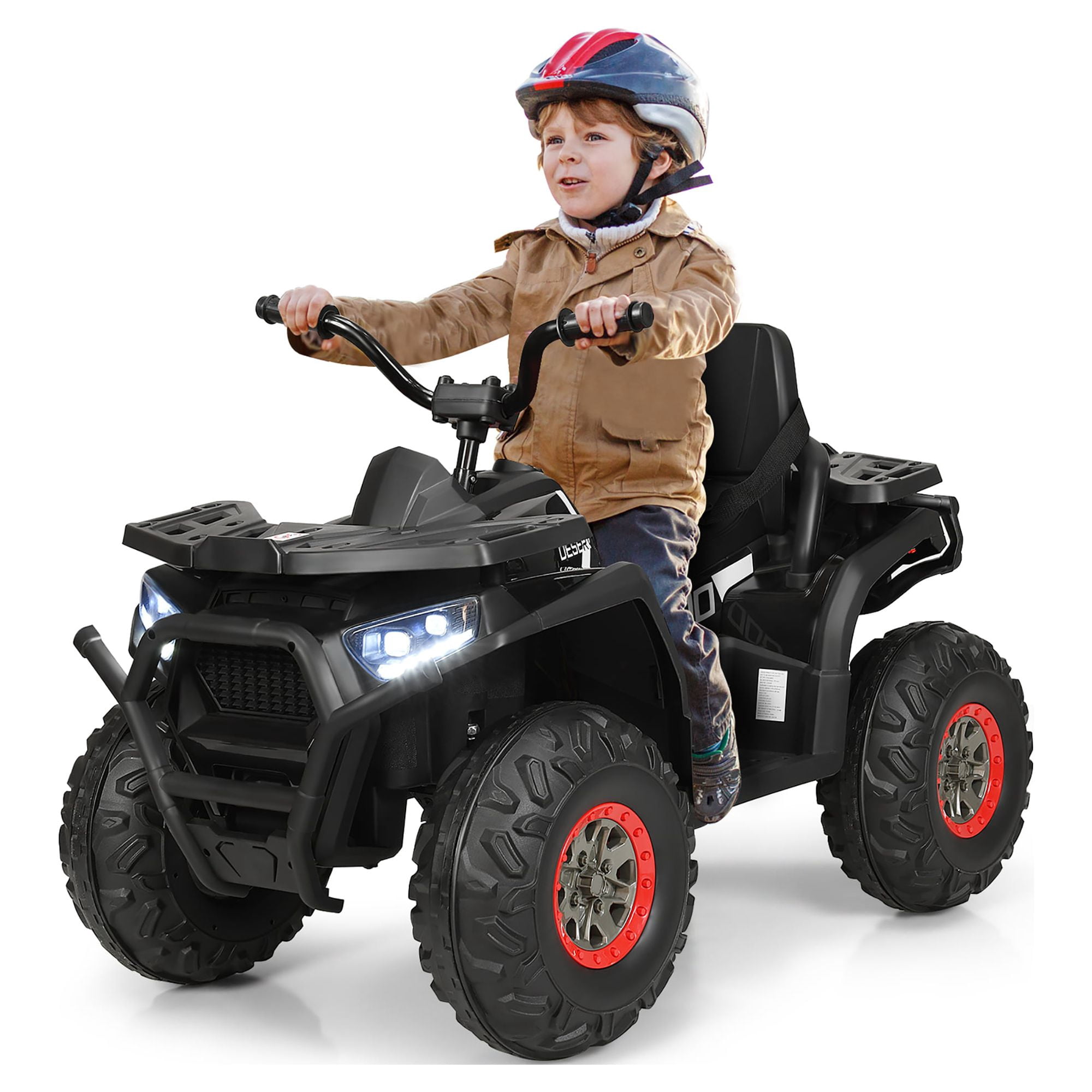 Costway 12V Kids Electric 4-Wheeler ATV Quad 2 Speeds Ride On Car w/MP3&LED Lights Black