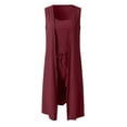 thumbnail image 4 of VerPetridure Three-Piece Layered Outfit with Cardigan and Shorts - Women Fashion Casual Solid 3 Piece Shorts Pants Set Ladies Ribbed Casual Sleeveless Coat Vest, 4 of 5