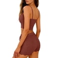 thumbnail image 4 of Pajama Sets for Women Sleepwear Home Comfort Slippers Strappy Shorts with Lace Edges Elastic Soft Loungewear Womens Underwear Pajamas, 4 of 4