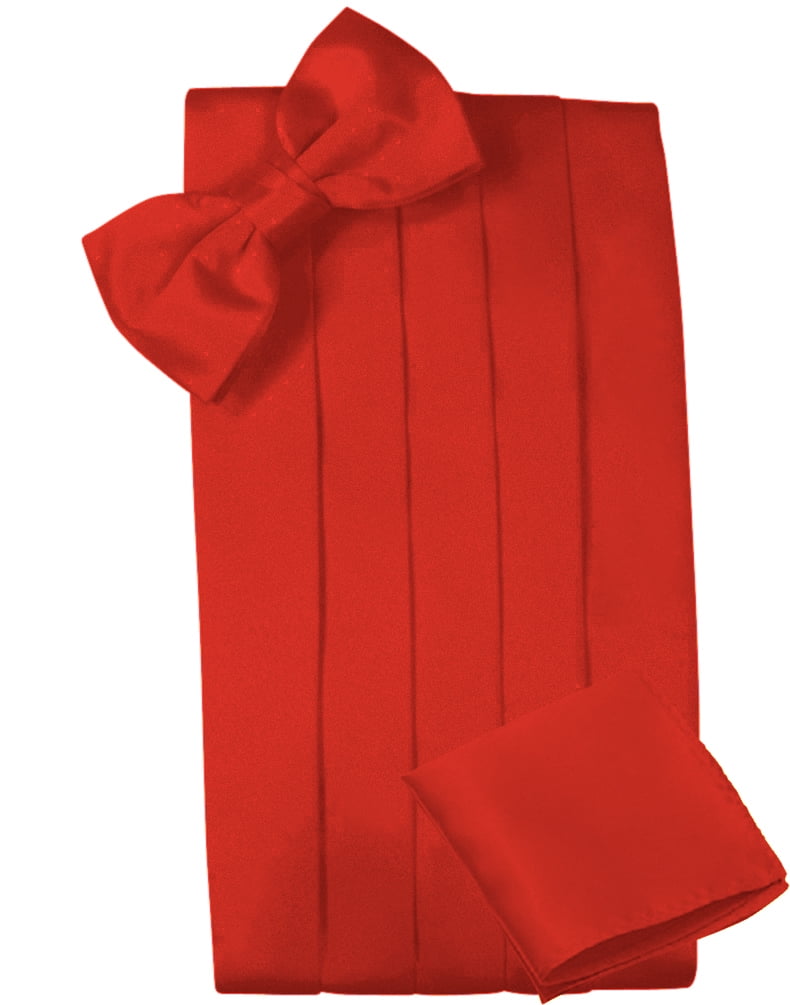 Large Variety of Solid Colors Available 4 Pleat Black Mens Satin Cummerbund Bowtie Hanky set by Platinum Hanger