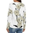 thumbnail image 4 of Elegant Beige Floral Branch Art V-neck Sweater Winter Clothes Long Sleeve Knitwear Sweater Women's Pullover, 4 of 5