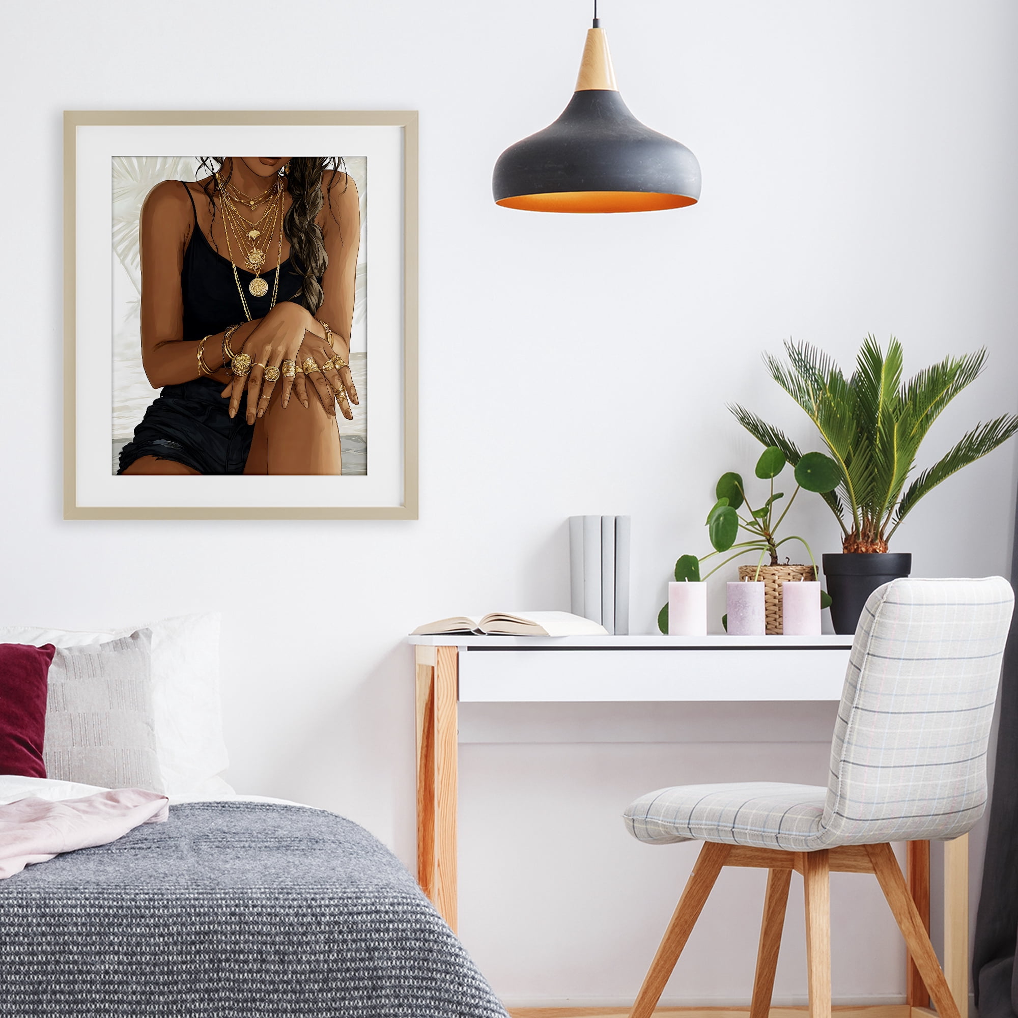 Stupell Industries All The Bling Adornments Birch Framed Print Under Glass, design by Franklyn Gregory