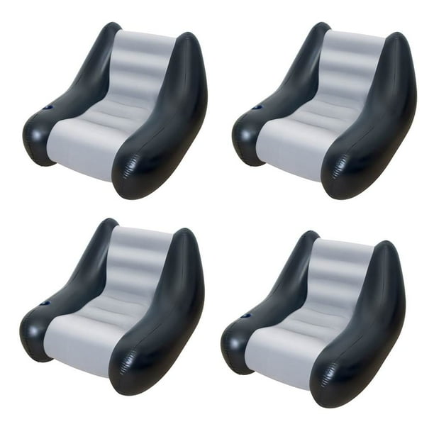 Bestway Perdura Deluxe Inflatable Lounge Chair + Cup Holder, Black/Gray