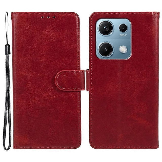 For Xiaomi Redmi Note 14S 4G Case PU Leather Wallet Protective Phone Cover Calf Texture - Black