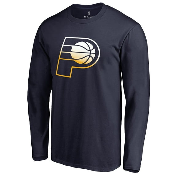 Men's Navy Indiana Pacers Gradient Logo Long Sleeve T-Shirt