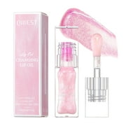 Firstfly Magic Color Changing Moisturizing Lip Glow Oil, Plumping Glimmer Glow Stain, Hydrating Lip Gloss Lip Balm Transparent Lip Care, Long Lasting Non-sticky Fresh Texture Lip Oil