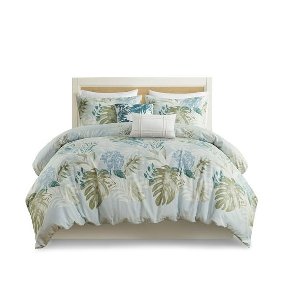 Gracie Mills Romero Coastal Haven 5-Piece Cotton Duvet Cover Set - GRACE-15549