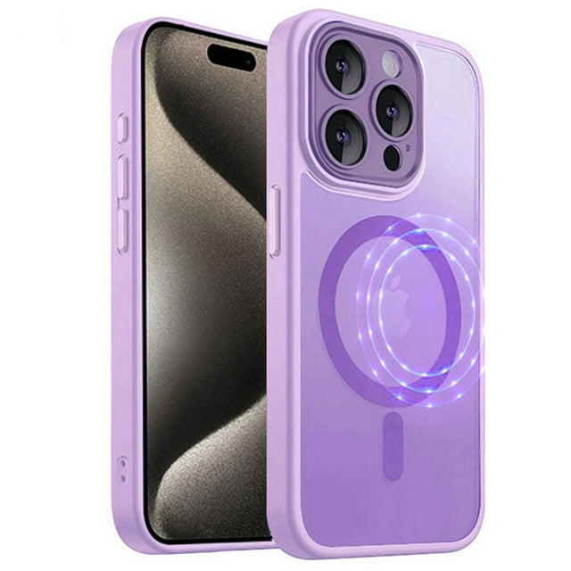 Étui iPhone 13 Pro, Couverture Arrière Mate Hybride en Silicone avec Aimant (Compatible MagSafe)