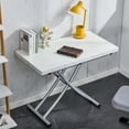 thumbnail image 3 of Lift Top Coffee Table, 4 In 1 Multi-Function Lifting Table, W/0.8-inch Wood Grain Process Sticker Desktop & Silver Metal Legs For Home Office 18.3in - 29in Adjustable Height, 3 of 9