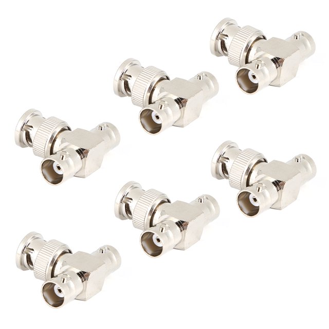 Adaptador en forma de T, convertidor adaptador de conector macho BNC de 6 piezas, el mejor de su clase