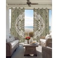 thumbnail image 4 of Sage Green Blackout Curtains, Light Blocking Print Window Curtains, Southwest Tribal Antique Boho-Chic Country Thermal Insulated Window Drapes for Living Room Kitchen Cafe 2 Panels, 84"W x 84"L, 4 of 9