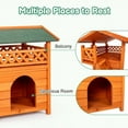 thumbnail image 6 of 2-Story Wooden Feral Cat House Outdoor Indoor Kitty Houses with Door & Stairs & Weatherproof Roof, Orange & Green, 6 of 10