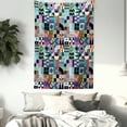 thumbnail image 3 of Mid Century Tapestry, Mix of Various Different Geometric Shapes in Squares Funky Sixties Revival, Wall Hanging for Bedroom Living Room Dorm Decor, 60W X 80L Inches, Multicolor, by Ambesonne, 3 of 5