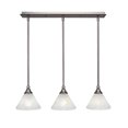 thumbnail image 1 of 3 Light Linear Pendalier With Hang Straight Swivels Shown In Brushed Nickel Finish With 7 Gold Ice Glass, 1 of 1