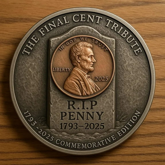 Final Cent Tribute Coin Collection Ornament – Commemorative 2025 Penny Coin, Historic Memorial for Cent Legacy, Penny Tribute Coin Ornaments for Collectors and History Enthusiasts