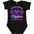 thumbnail image 3 of Inktastic Staying Strong Together Alzheimer's Awareness Purple Ribbon Boys or Girls Baby Bodysuit, 3 of 5