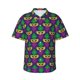 thumbnail image 1 of Balery Mardi Gras Carnival3 Camisas hawaianas de manga corta para hombre, camisas playeras de corte holgado, camisas de vacaciones con botones,X-Large, 1 of 7