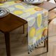 thumbnail image 1 of Linen table runner, tablecloth with lemon embroidery and tassels, 1 of 4