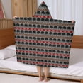 thumbnail image 5 of Gray Buffalo Geometric Pattern Hooded Bath Towel，50"x30" for Ages 3 To 12 Kids, Quick Dry Lightweight Soft Microfiber Hood Beach Towel Cover Up for Kids, 5 of 7