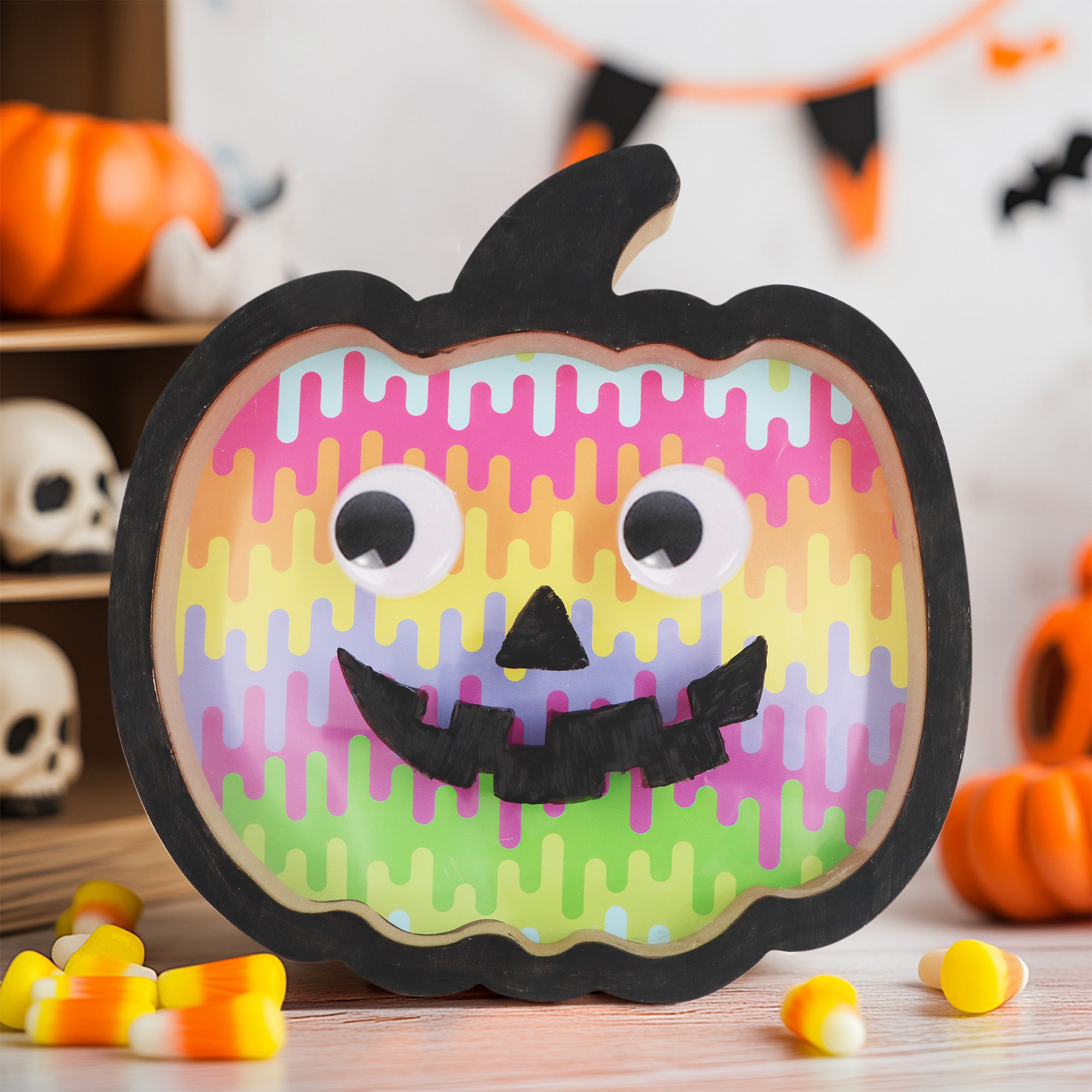 Make Your Own Fillable Pumpkin,for Fall and Halloween Decoration, 9x9 inch MDF Pumpkin, Non-Brand