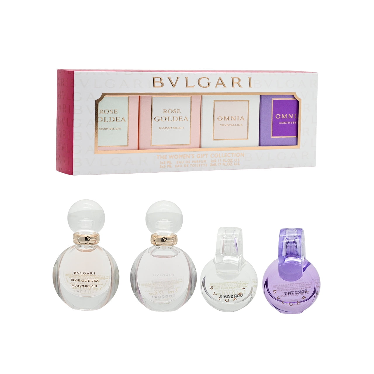 Bvlgari 4 piece Womens Gift Collection miniature perfume Set NIB