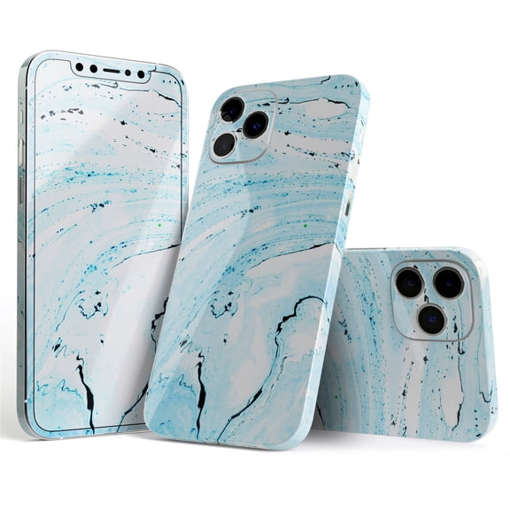 DesignSkinz Ocean Blue Textured Marble Full-Body Skin Decal Wrap Cover for iPhone 16