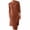 Brown, variant on WRKEKC Womens Dresses Casual Solid Color Long Sleeve Round Neck Button Front Midi Dress for Fall Winter Cotton Linen Fabric with Side Pockets