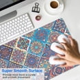 thumbnail image 4 of Long Mouse Pads for Desk,Red Floral Square Pattern Desk Mats on Top Of Desks, Desk Mouse Pad Extra Large with 3mm Non-Slip Base and Stitched Edge for Gaming,Office,Work,Home 31.5"x11.8", 4 of 6