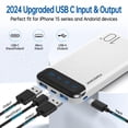 thumbnail image 2 of Power Bank YOBON 10000mAh Delgado con USB C y Doble Salida Blanco, 2 of 8